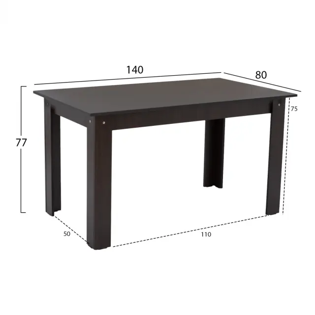ΤΡΑΠΕΖΙ ΚΟΥΖΙΝΑΣ 140x80x77Υεκ. WENGE FB92429.02 2