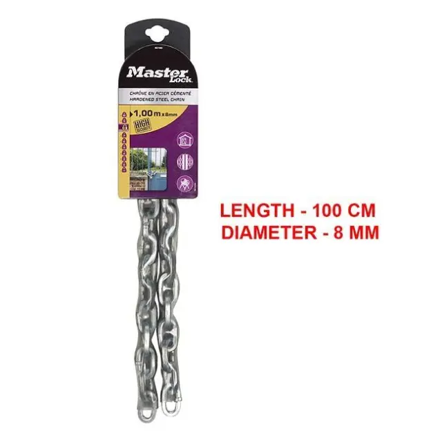 Master Lock 8016EURD - Ατσάλινη αλυσίδα με κάλυμμα βινυλίου 1m Φ8mm 2