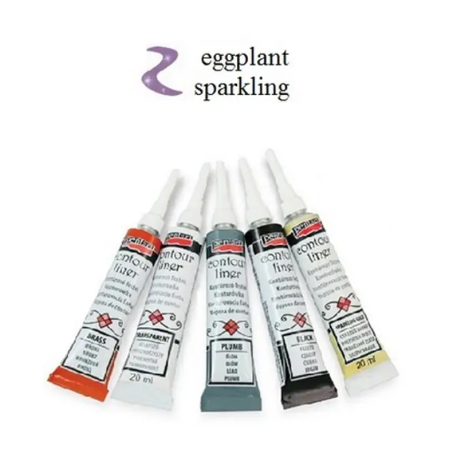 Contour Liner ανάγλυφο περίγραμμα Pentart 20ml - Eggplant Sparkling