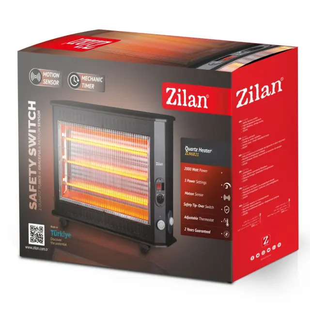 Ζilan Σόμπα Χαλαζία με θερμοστάτη και ERP 2000W ZLN6821 3