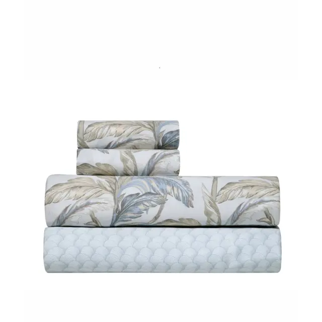 Σετ Σεντόνια King Size 4 Τεμαχίων Kentia Kernel 1 Whiteblue-Beige 270x270 3