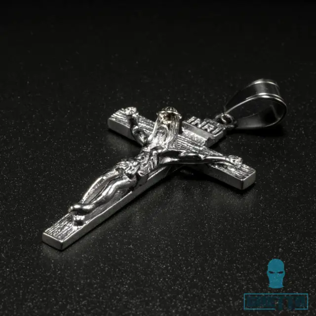 Ghetto Stainless Steel Pendant - Jesus Cross Silver