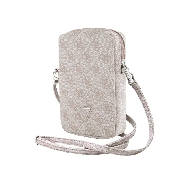 Guess PU 4G Triangle Logo Wallet Phone Bag Zipper Pink 3
