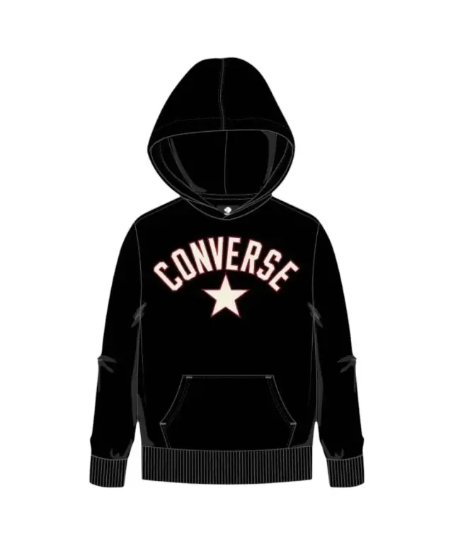 Converse - Παιδικό Φούτερ Unisex Long Sleeve Fleece 9CG176-023 Μαύρο 3