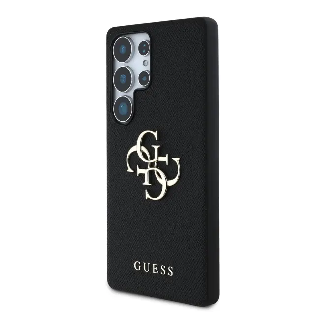 Guess PU Grained 4G Metal Logo Case for Samsung Galaxy S25 Ultra Black 2