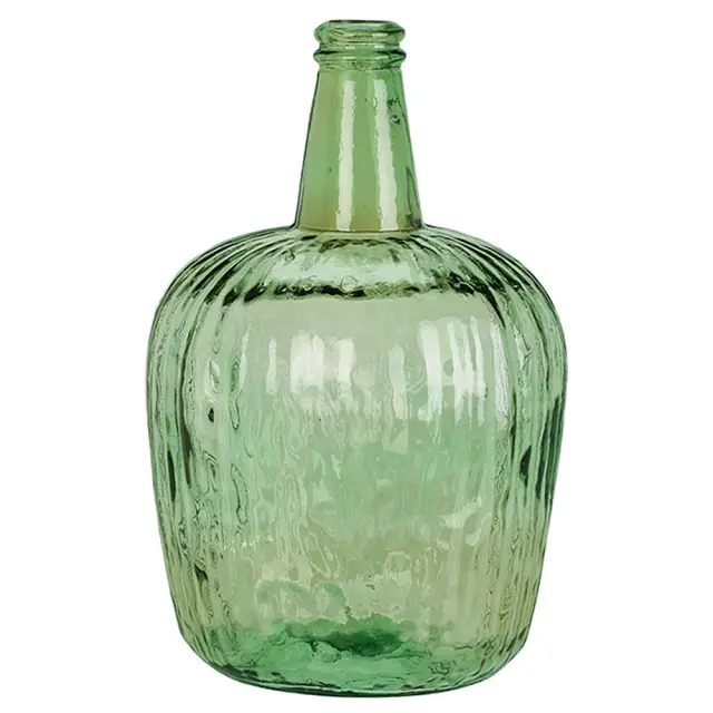 Βάζο γυάλινο vintage από ανακυκλωμένο γυαλί λάδι 22x22x37cm Zaros 26167 HE470