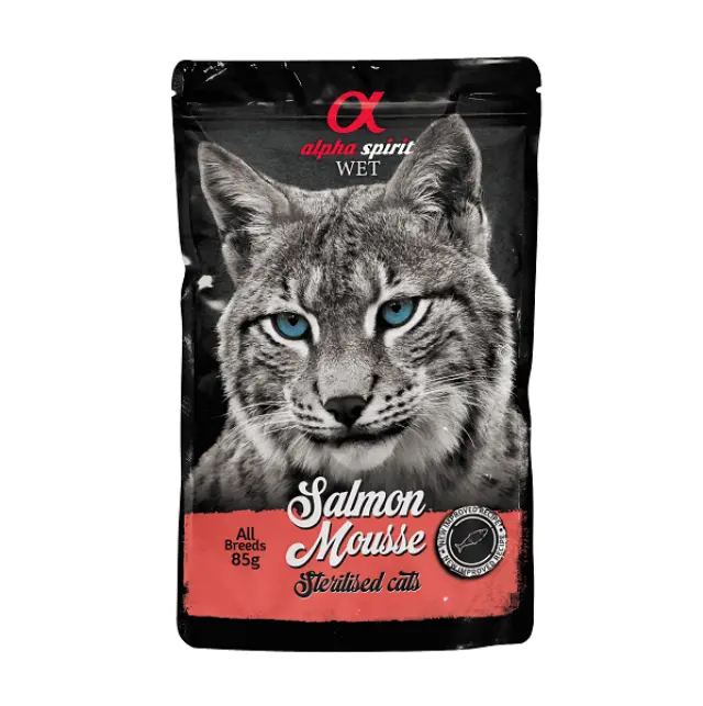 Alpha spirit pouch Salmon Sterilized Mousse 85gr