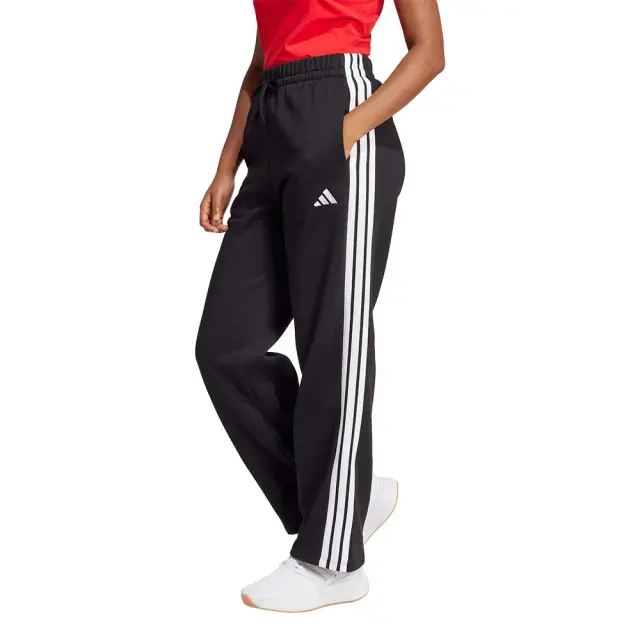 adidas Sportswear Women's 3-Stripes Open Hem Fleece Pants Μαύρο JE1300 (adidas Sportswear) - XSmall