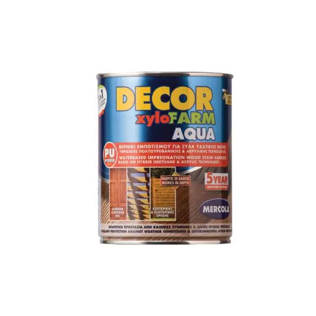 MERCOLA DECOR Προστατευτικό Βερνίκι Εμποτισμού Νερού για Ξύλα , Διάφανο Σατινέ 2,5 lt