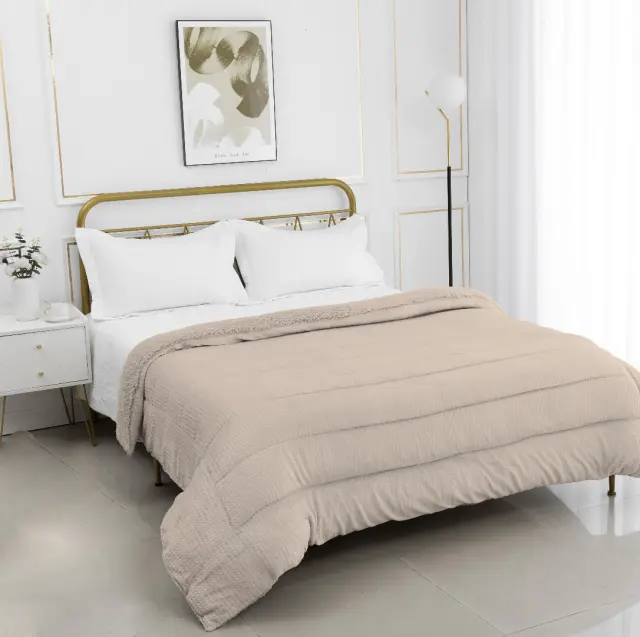 Κουβερτοπάπλωμα damask (220cm x 240cm) camel - -
