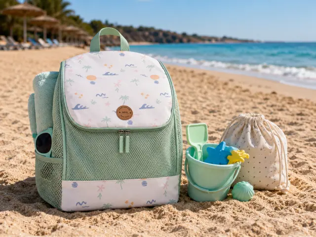 Saro: Αδιάβροχο Τσαντάκι Backpack με δίχτυ Good Vibes 2