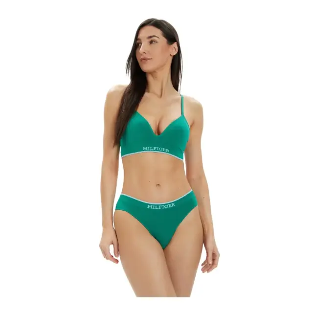 Tommy Hilfiger Γυναικείο String Hilfiger Logo Thong, Χρώμα Olympic Green 3