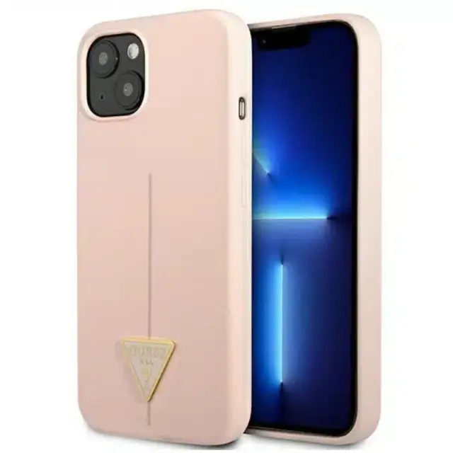 Guess Line Triangle Back Cover Σιλικόνης Ροζ (iPhone 13)