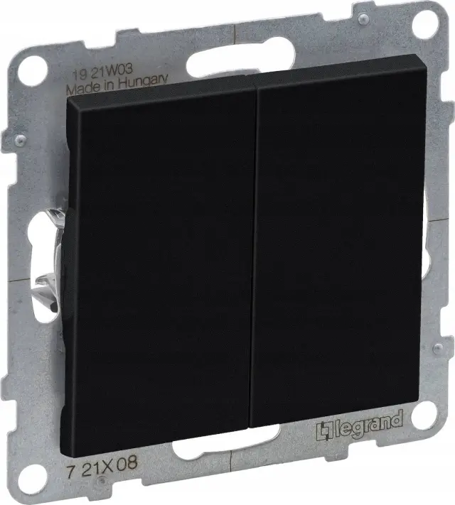2-GANG TWO-WAY SWITCH 10AX AUTOMATIC TERMINALS BLACK