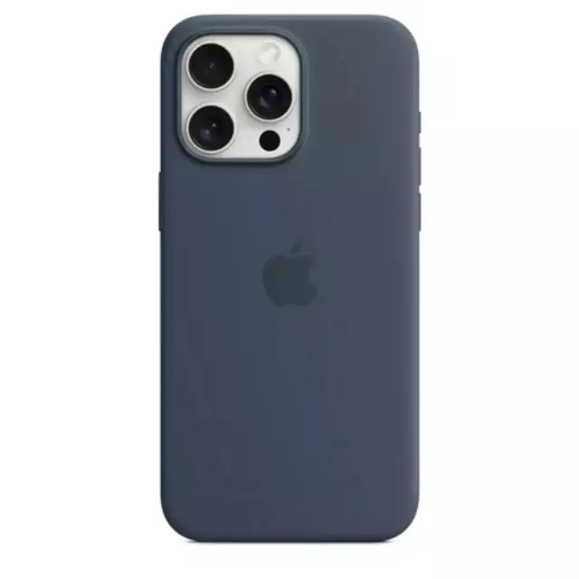 Apple iPhone 15 Pro Max Silicone Case With MagSafe Storm Blue
