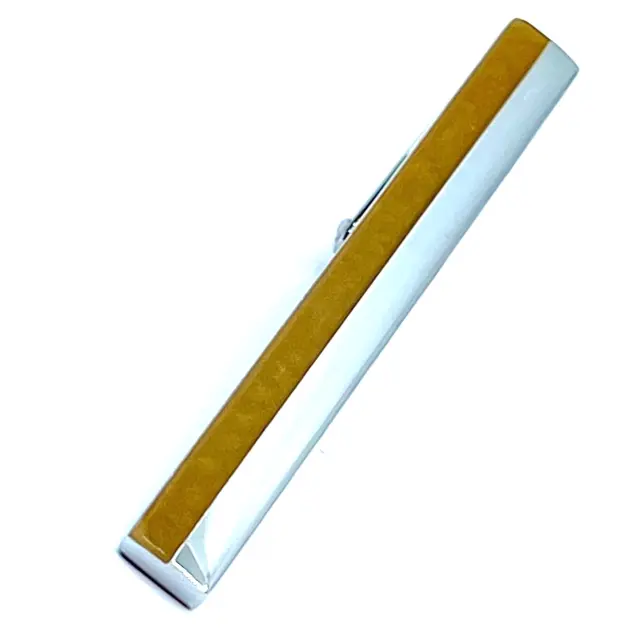 Ασημί Καφέ Κλιπ Γραβάτας 5,5 cm με Σμάλτο – LGTC/5.5-48 3
