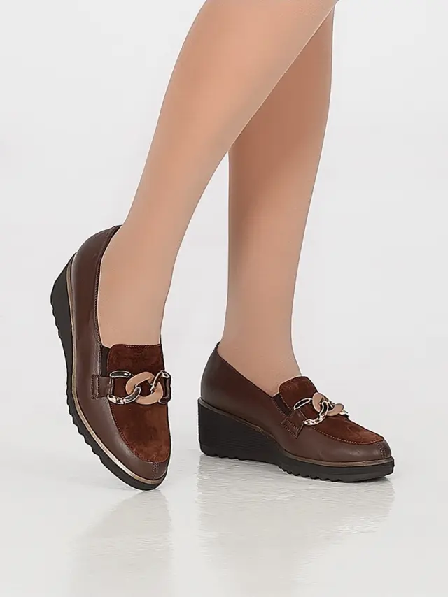 Soffice Sogno Μοκασίνια-Loafers Γυναικείο δέρμα/δέρμα Nubuck Καφέ ASS/23121 CACAO - 40 2