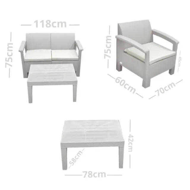 Σαλόνι Κήπου Σετ 4τμχ Toscana Cappuccino 8696219412257 2