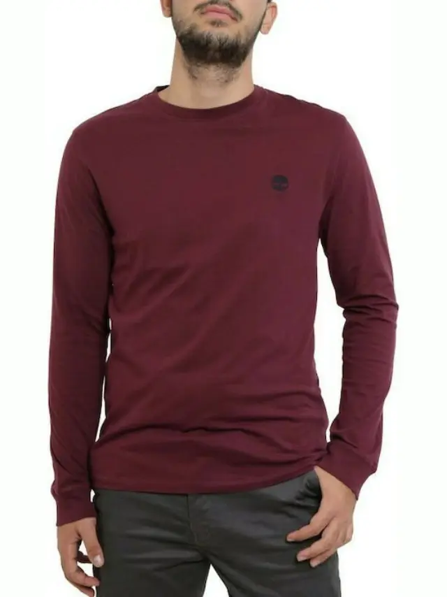 TIMBERLAND LS DNSTN RV CREW SLIM ΜΑΚΡΥΜΑΝΙΚΟ ΑΝΔΡΙΚΟ BORDEAUX
