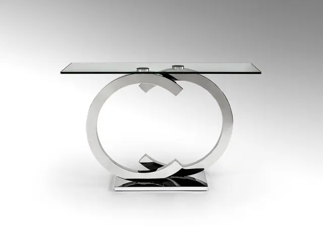 Casandra 739139 κονσόλα τραπέζι steel 120x38x79cm Ασημί Χρώμιο 2