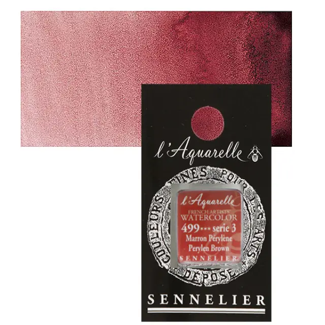 Χρώμα Ακουαρέλας Sennelier l Aquarelle Half Pan - 499 Perylen Brown