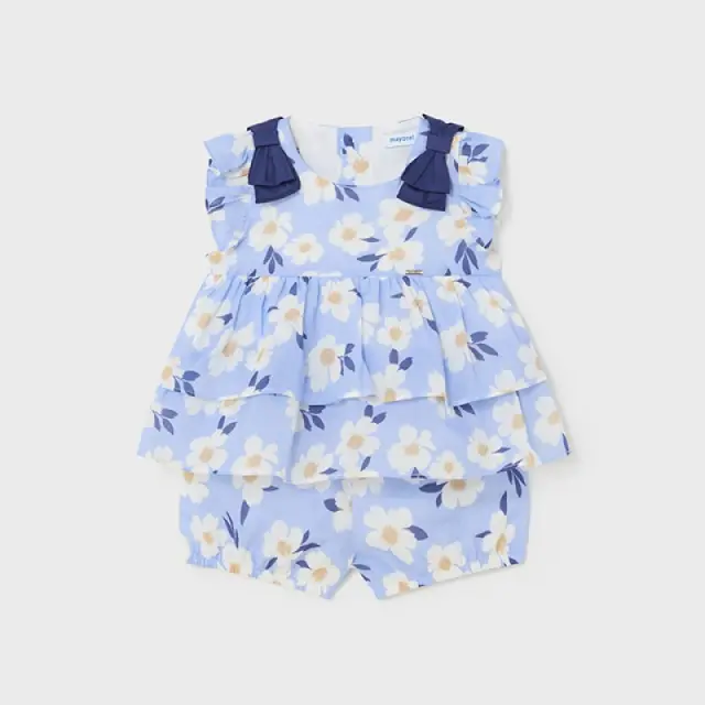 Baby 6 μηνών έως 4 ετών Σετ 2 τεμαχίων floral μακριά Better Cotton μπλε - 12M