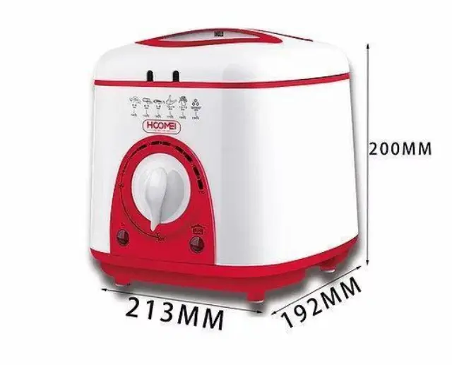 Φριτέζα Πολυμάγειρας με Κάδο 1lt 850-950W Hoomei HM-5332 Κόκκινη 2