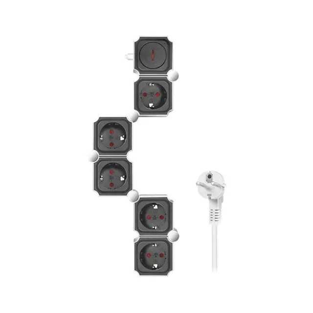 LogiLink Power Strip 5-socket 1.5m Black / White (LPS277)