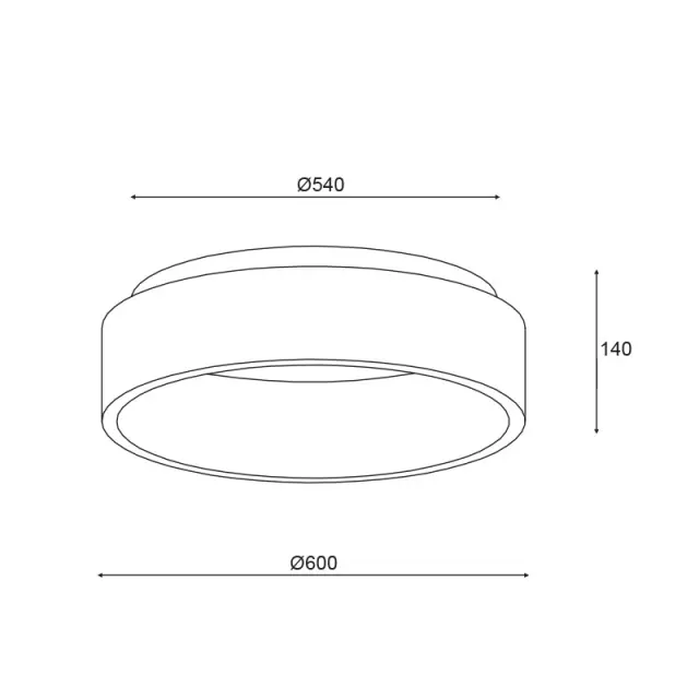 ΟΡΟΦΗΣ Φ/Σ LED 48W CCT 5350LM ΜΑΥΡΟ ΜΕΤΑΛΛΙΚΟ D60XH14CM APOLLO / BR81LEDC60BKCCT 2