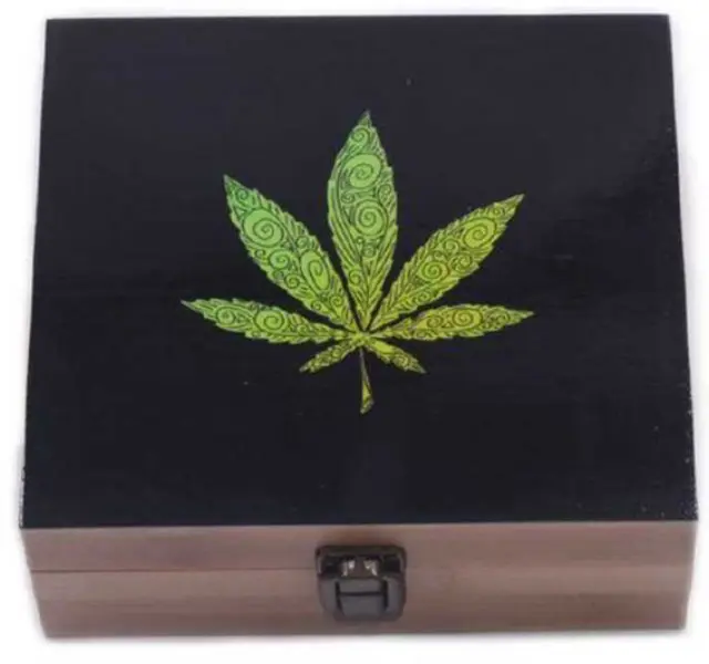 Ξύλινο Κουτί Αποθήκευσης Green Leaf 19x17x7cm & Σταχτοδοχείο και Πιπάκι 3