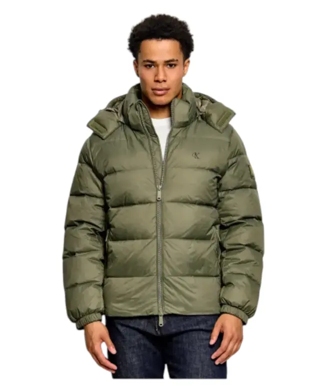 Calvin Klein - Ανδρικό Μπουφάν Ls Nylon Zip Off Hood Down Puf LV04RG515G-LDY Λαδί