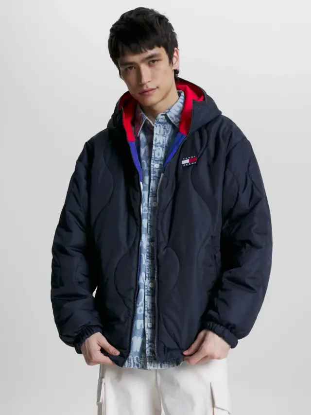 Tommy Hilfiger - Ανδρικό Χειμωνιάτικο Μπουφάν 2 Όψεων Με Colour-Blocked DM0DM16625-C9B Μπλε 2