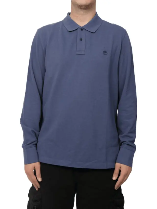 Timberland - Ανδρικό Μακρυμάνικο Polo Πικέ Millers River Ls TBC0YHBE-EYO Μπλε