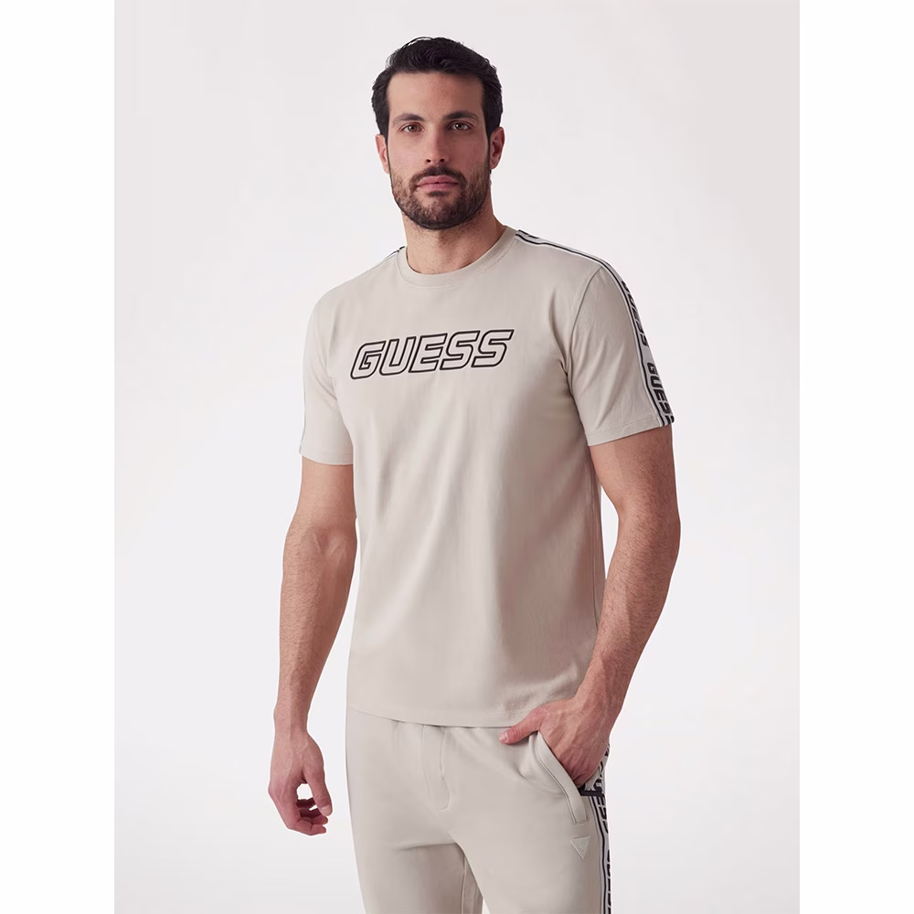 Guess Ανδρική Μπέζ Μπλούζα Κοντομάνικη Μπεζ - XL