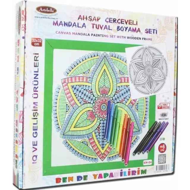 Artebella Mandala Σετ Καρτολίνο & Χρώματα 32x32cm KM-04
