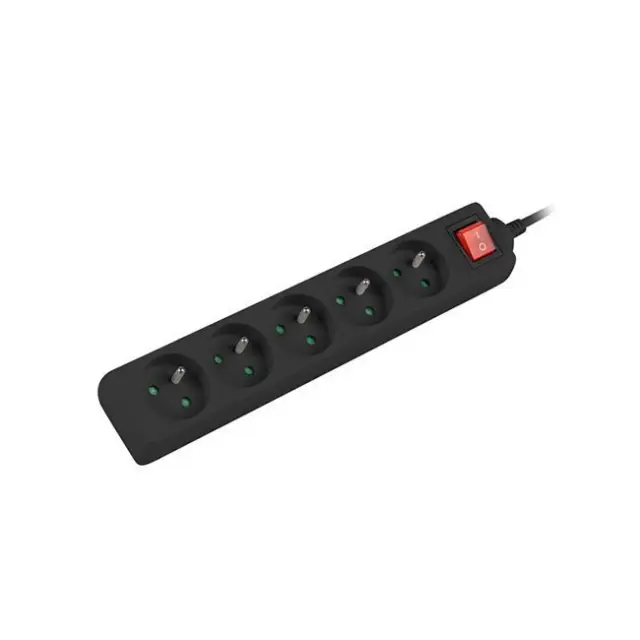 Lanberg Power Strip 1.5m 5x PL with Switch Black (PS1-05E-0150-BK)