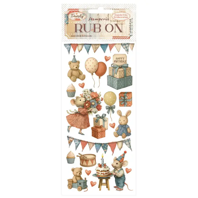 Χαλκομανίες (Rub-On) 10.16×21.6cm Stamperia, Family, Party