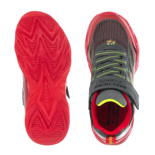 Skechers Boy's S Lights Vortex 2.0 Veltrox Γκρι - Κόκκινο 400605L-RDCC (Skechers) 3