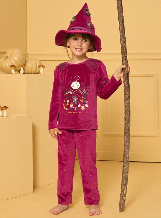 Σετ Παιδικές Πιτζάμες για Κορίτσια Purple Halloween ΜΩΒ