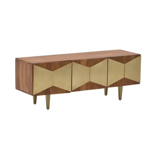 Έπιπλο Τηλεόρασης Φυσικό/Χρυσό Ξύλο 120x38x45cm 3-50-971-0016