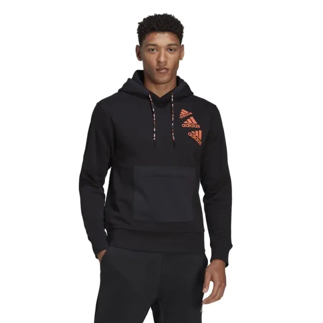 adidas BrandLove Fleece Hoodie (HL9376-Black) - Μαύρο