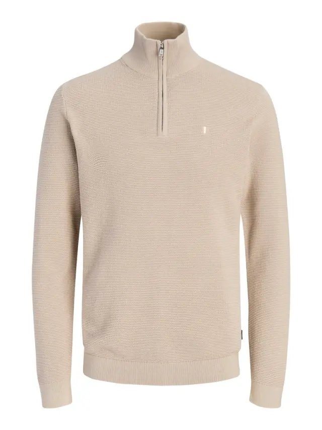 JPRBLURYAN KNIT HALF ZIP - Plaza Taupe