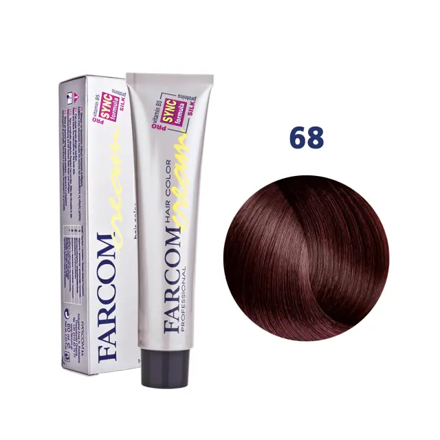 FARCOM Μόνιμη Κρέμα Βαφή 60ml 68 ΑΚΑΖΟΥ ΧΡΥΣΑΦΙ