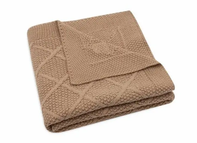 Πλεκτή Κουβέρτα Check Knit Biscuit (75x100 εκ.) – Jollein
