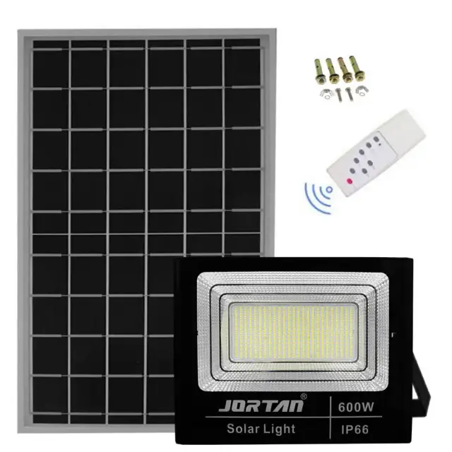 Led Αδιάβροχος Ηλιακός Προβολέας 600W 48000LM με Πάνελ και Τηλεχειριστήριο Jortan JT-BJ600W 2