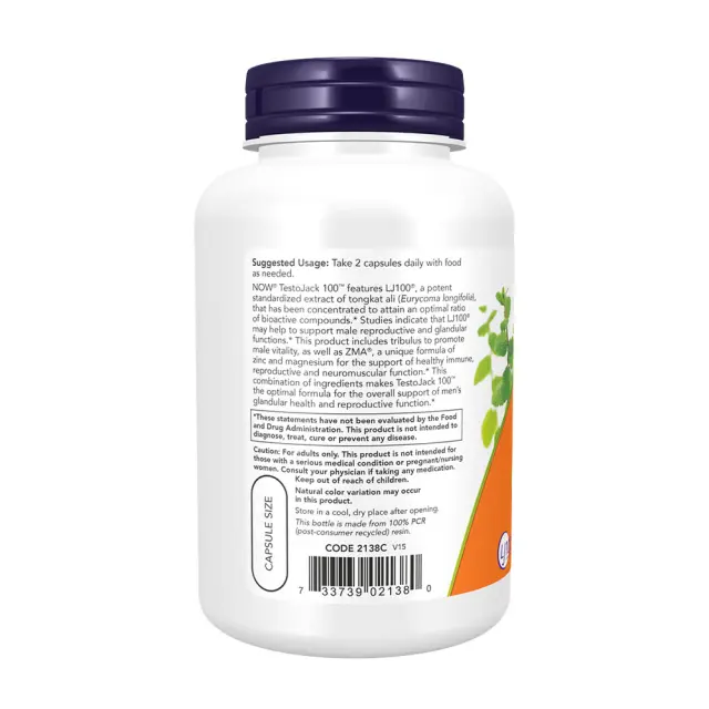 Now Foods TestoJack 100 120 Veg Capsules 3