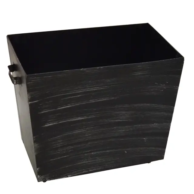 Κουτί Αποθήκευσης Ξύλων Μαύρο-Ασημί 55x36x30cm