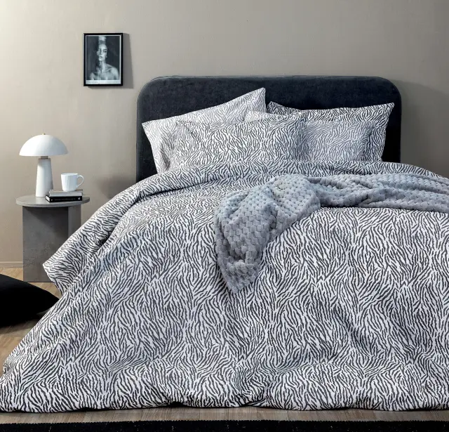 Σετ Παπλωματοθήκη 170x250 Μονή Fashion Life Palamaiki FL6287 Λευκό-Μαύρο 100% βαμβακερό