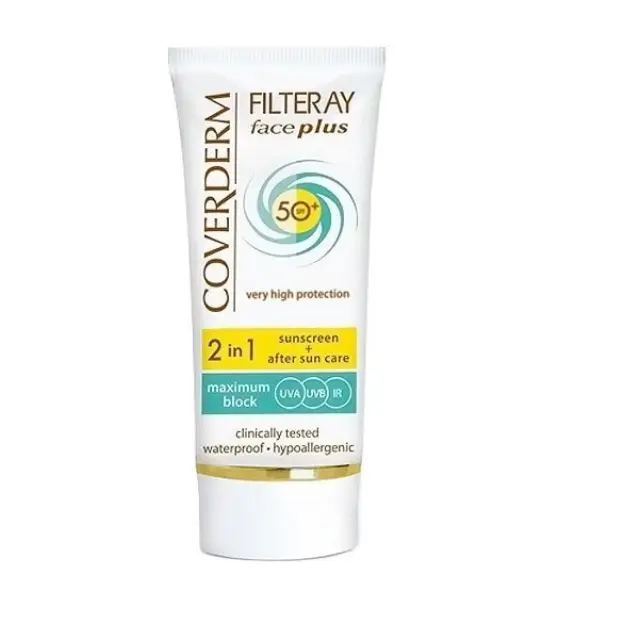 Coverderm 2in1 Face Plus SPF50+ Αντηλιακή Κρέμα Προσώπου & After Sun 50ml oily-acneic-skin-el