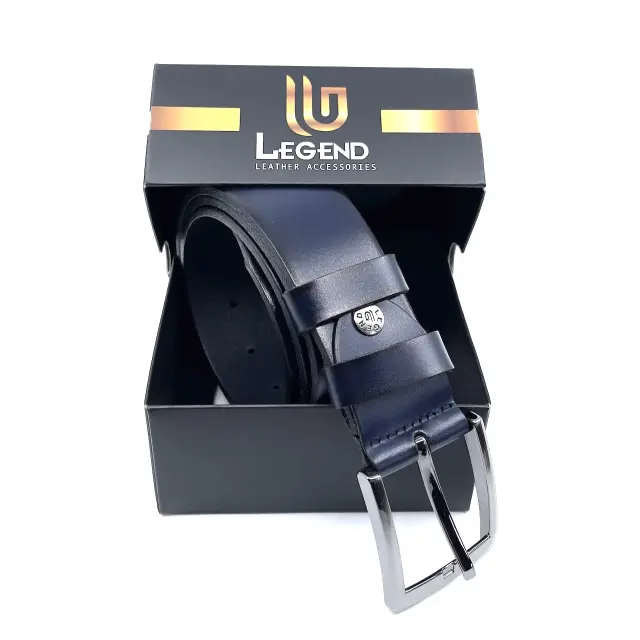 Μπλε Δερμάτινη Ζώνη Full Grain 4 cm - 155 cm 3